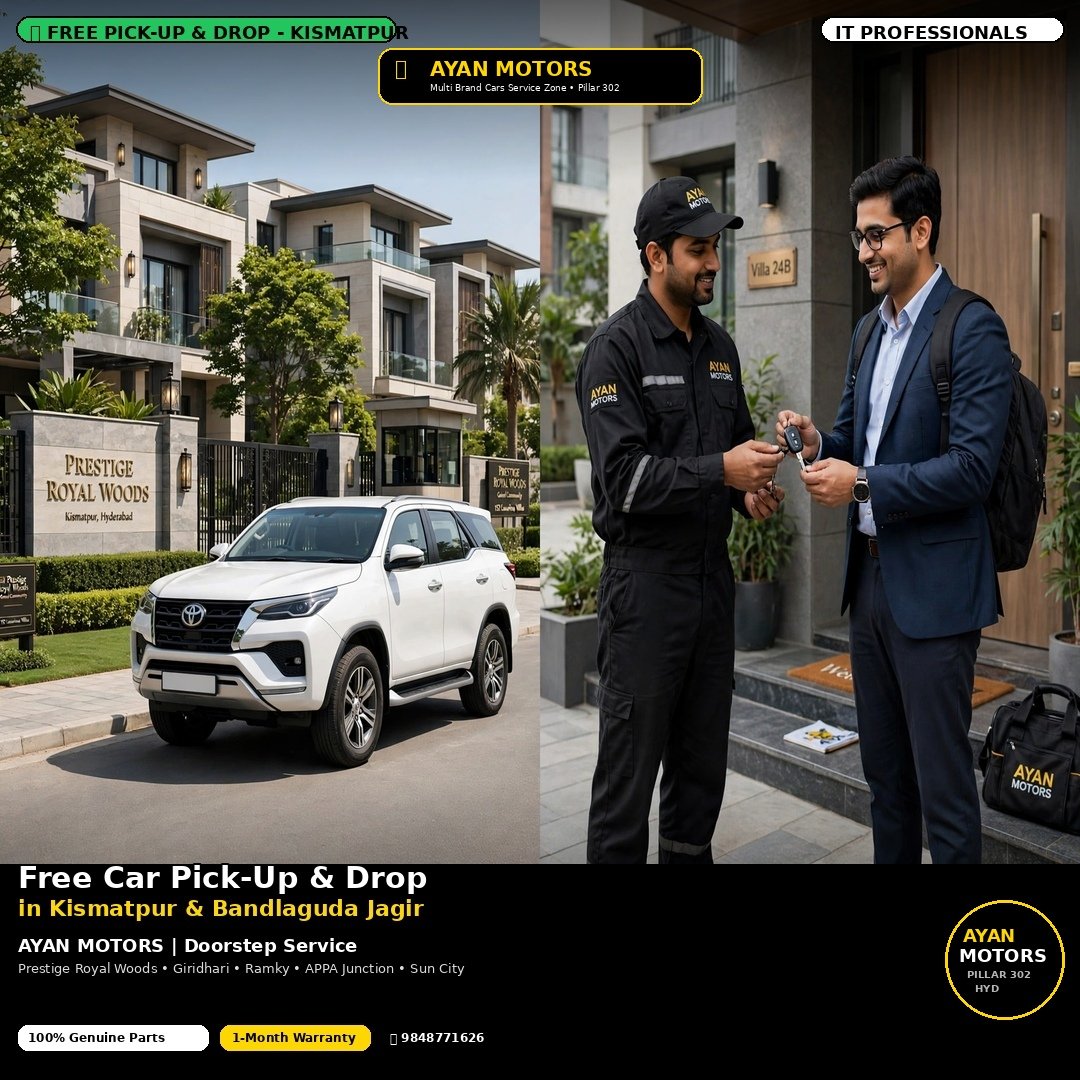free pick and drop in kismatpur, badlaguda, suncity